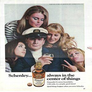 1967 Schenley Blended Whiskey Captain Women Vintage Magazine Print Ad/Poster1967